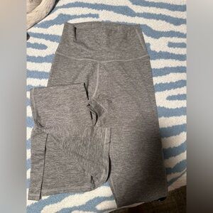 Aerie Gray High-Waisted Split Leg Leggings